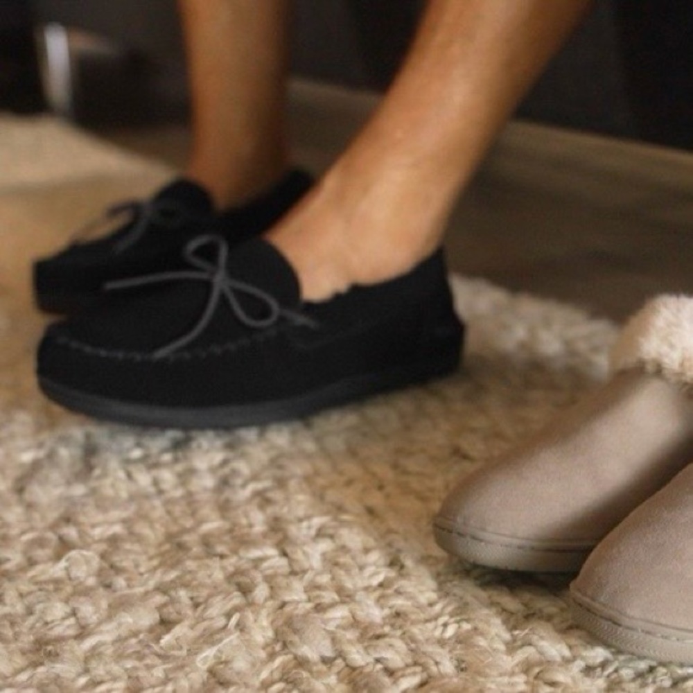 MY SLIPPERS new Men's Tan Suede Faux Fur Slip-On Leather Loafers - US11 WIDE - Picture 15 of 15